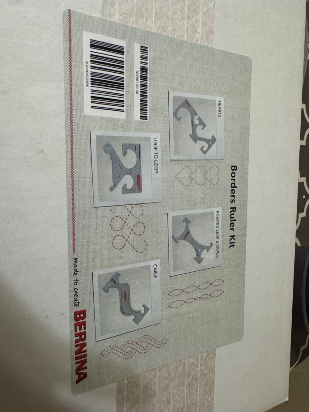 Bernina Border Ruler Kit - Gray/Red Accents